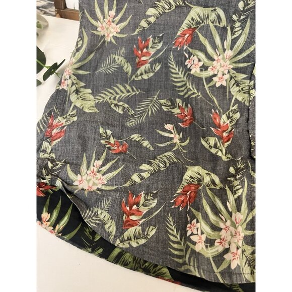 Marine Layer Short Sleeve Button Up Shirt Men's Large Blue Red Popover Hawaii. V - Picture 3 of 6